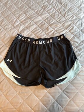 Under Armour Black Women's Athletic Shorts with White Trim